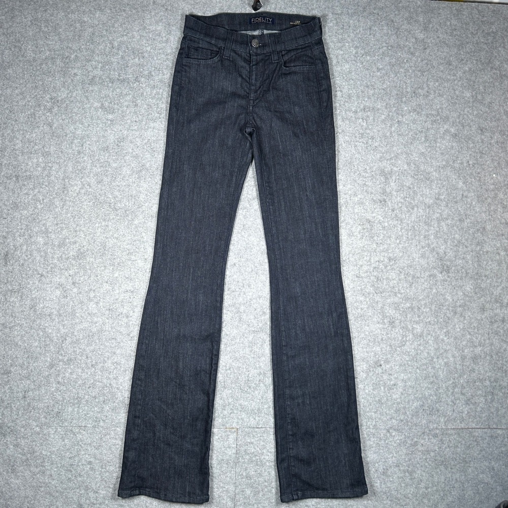 Fidelity Denim Jeans Womens 24 Blue Lily High Rise Bootcut Stretch Made In USA
